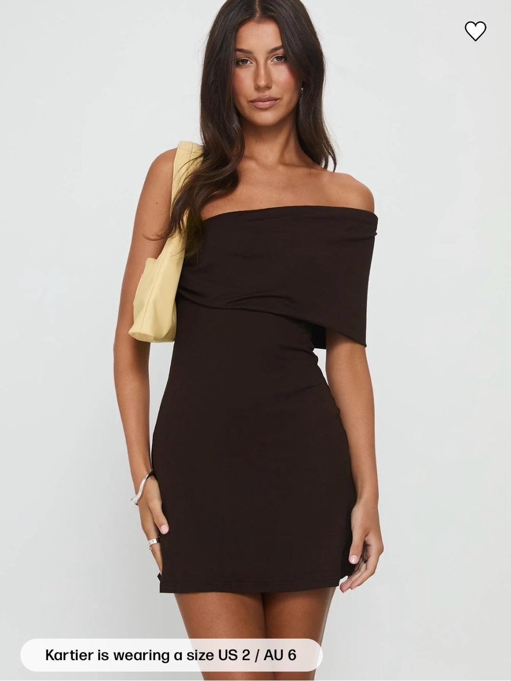 NWT Princess Polly Laurencia One Shoulder Mini Dress Chocolate Size 4 🍫